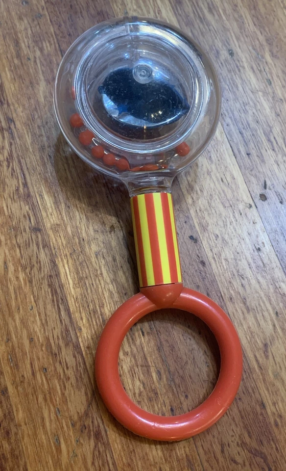 Juguete de sonajero de plástico rojo Johnson & Johnson Playpath Infant Baby 1984 vintage  Foto 1 de 4