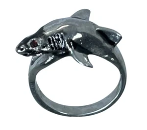 14k Ruby Shark Ring, White, Yellow, Rose G, Free Sizing, US - Bild 1 von 10