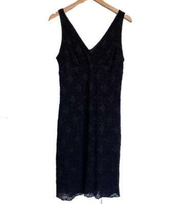 Vintage Dress Size AU 12 /US 8 Short Black Mesh Ditsy Floral Stretch 90s Y2K - image 1 of 4