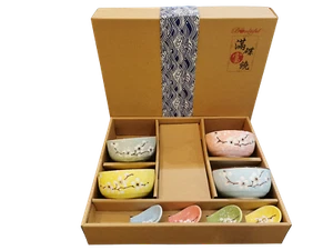 Japanischer chinesischer Stil Reisschüssel Geschenk 4er Set - UK Verkäufer, schnelle Lieferung - Bild 1 von 2