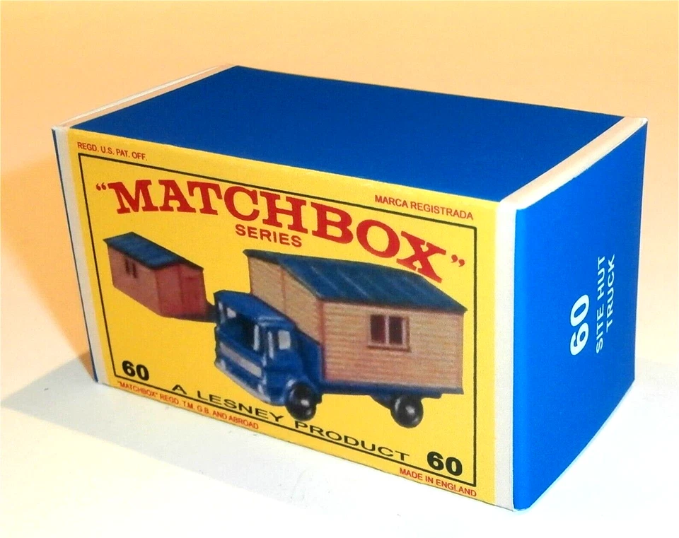 Matchbox Lesney No 60 Site Hut Truck  Empty Repro E  Box - Image 1 of 1