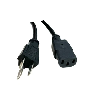 8ft (2.5m) Power Cord Cable 3-Prong NEMA 5-15P to IEC 320 C13. 10A 125VAC - Picture 1 of 2
