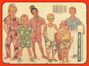 Childrens Sportswear Pattern Pants SHORTS Tank SHIRT Butterick 3745 Vtg 1989 - Picture 1 of 4