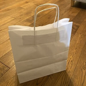 Premium White Twist Handle Paper Bags 30.5cm X 17cm X 34cm - Box Of 100 - Picture 1 of 6