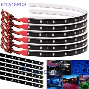 6x LED Strip Light 12V Flexible Waterproof Underglow Lights for Car Motorcycles - Picture 1 of 31