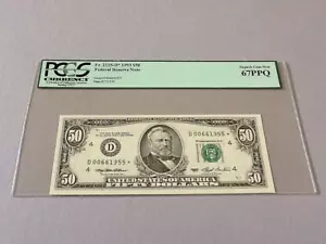 U.S. $50 FR 2125-D* - Star 1993 Fed Resv Note Cleveland (D* Block) PCGS 67 PPQ - Picture 1 of 4