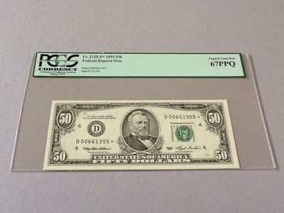 U.S. $50 FR 2125-D* - Star 1993 Fed Resv Note Cleveland (D* Block)  PCGS 67 PPQ - Image 1 of 4
