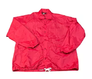 Giacca a vento vintage Dunbrooke Pla-Jac rossa SFODERATA pulsante a pressione taglia XL 48-50 USA - Foto 1 di 4