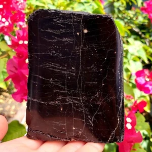 Espécimen de piedras preciosas curativas de cristal natural semi pulido de turmalina negra - Imagen 1 de 9