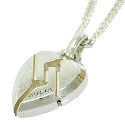 GUCCI Knot Heart Pendant Necklace Sterling Silver Ag925 - Image 1 of 4