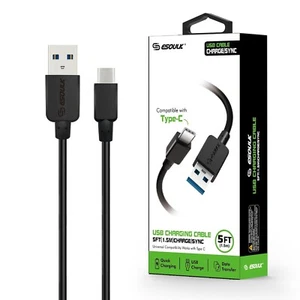Esoulk USB Type C 5ft Fast Charging USB-A to USB-C For Phone & Android - Picture 1 of 14