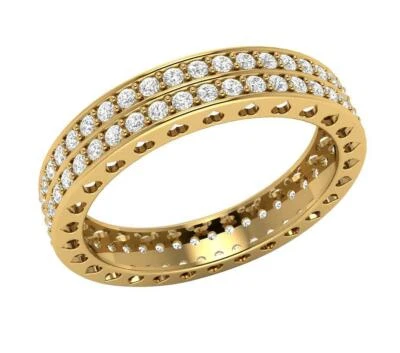 Anillo Aniversario Eternidad Diamante Natural I1 G 1.10 Ct Conjunto de Puntas Oro Blanco 14K Foto 1 de 4