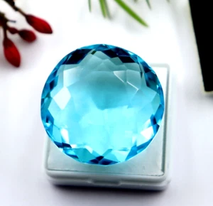 Colgante Tamaño 72 Ct AAA+ Hermosa Piedra Preciosa Turmalina Redonda Azul Natural Suelta - Imagen 1 de 8