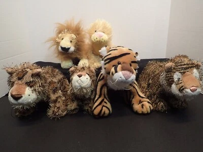 WEBKINZ LOT/6 GANZ PLUSH LION,LIONESS,TIGER BENGALTIGER,LIL'KINZ LEOPARD,  - Image 1 of 4