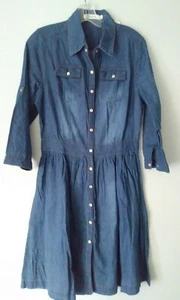 Yuan color- Denim Dress Casual Elastic Waist, Elegant Blue Jean SIZE: XL - Picture 1 of 6