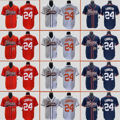 Men's Detroit Tigers #24 Miguel Cabrera Cool Base Stitched Jersey All Colors Cover