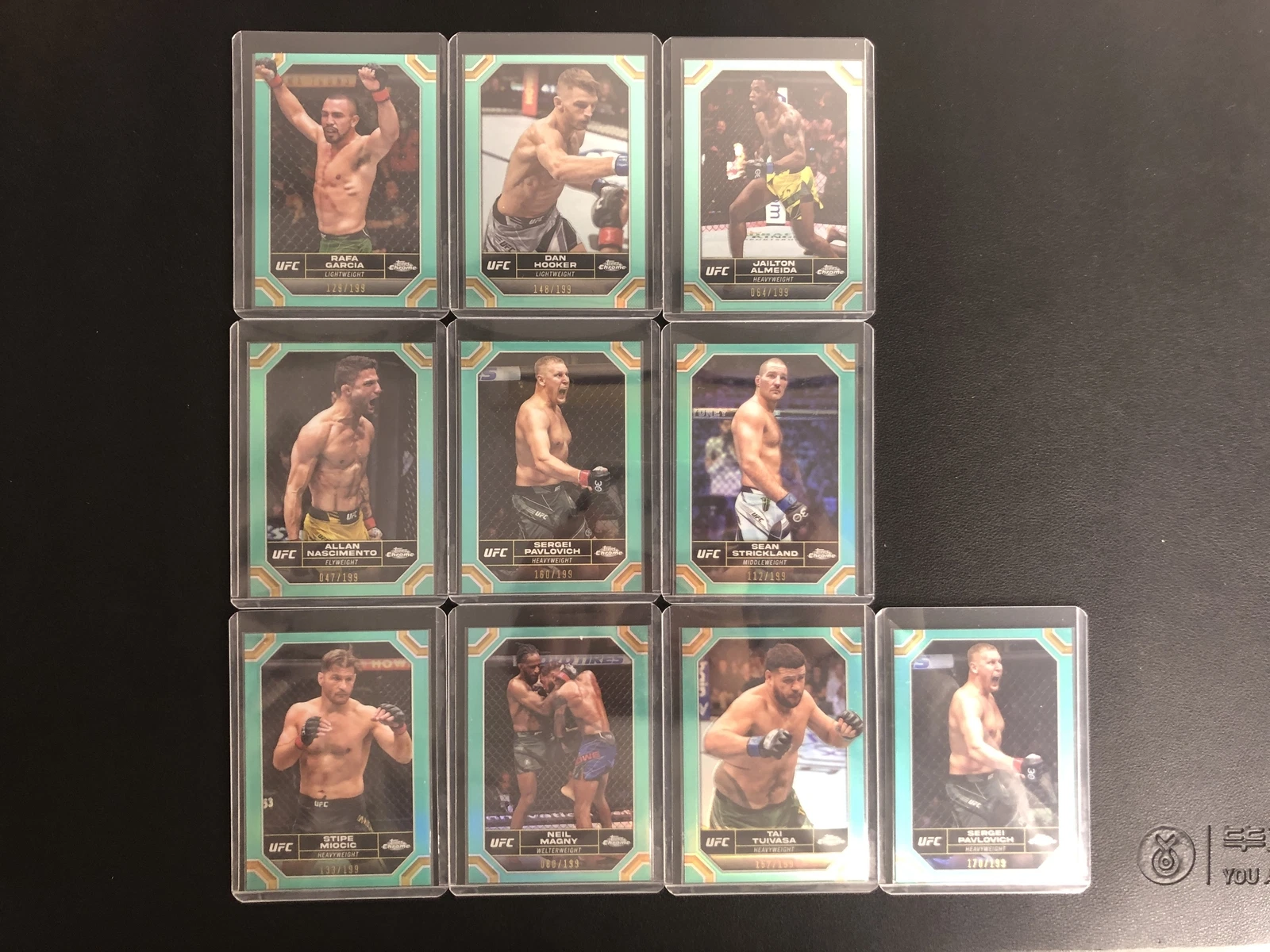 2024 Topps Chrome UFC Lot*10 Aqua /199 Sergei Pavlovich Allan Nascimento X3XS