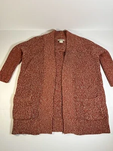 Lucky Brand Knit Cotton Open Front Cardigan Boho Sweater XS Pockets EUC! Chunky - Picture 1 of 12