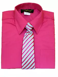 BOYS RECITAL, PARTY, GRADUATION, LONG SLEEVE DRESS SHIRT WITH TIE, SZ: 2T - 20 - Picture 1 of 10