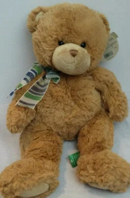 Плюшевый лук Teddy Bear First & Main Dean #1796 мягкое животное 11 дюймов в полоску  - Изображение 1 из 4