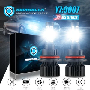 4-Side 9007 HB5 LED Headlight 6000K White Bulbs High Low Beam Conversion Kit 2PC - Imagen 1 de 12
