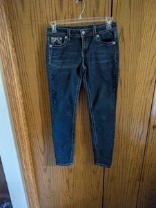 Miss Me Jeans 27 Mid Rise Easy Skinny Embellished Pockets - Picture 1 of 6
