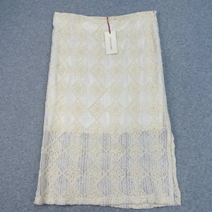 Solitaire Lace Crochet Skirt WMN L Cream Boho Cottagecore Midi Romantic Feminine - Picture 1 of 6