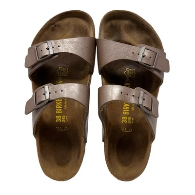 Sandalias Birkenstock Sydney Metálicas Marrón Birko Flor Toboganes Mujer 7 M 38 Foto 1 de 4