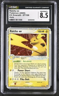 CGC 8.5 Raichu ex 2005 EX Emerald 97/106 Holo Pokemon Card - Image 1 of 2
