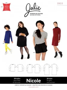 Jalie Paper Sewing Pattern 3903 Nicole Shift Dress Tunic & Tee - Picture 1 of 2