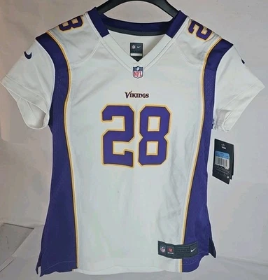 Camiseta deportiva para mujer Nike Adrian Peterson Vikings M blanca NFL parche en el campo fútbol americano Foto 1 de 4