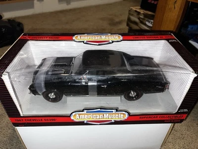 全新 1: 18 ERTL American Muscle Supercar 系列 黑色 1967 Chevelle SS396 — 第 1/4 张图片