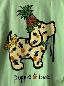 T-shirt manica corta Puppie Love Rescue verde menta taglia media nuova con etichetta - Foto 1 di 5