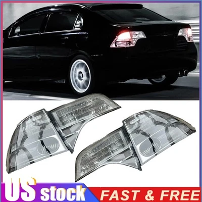 Luces de freno transparentes para Honda Civic 2006-11 sedán de 4 puertas cubierta de luces traseras EE. UU. Foto 1 de 4