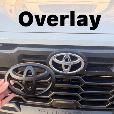 NEW 2022-25 Toyota Tundra Matte Blackout Overlay Front Grille Emblems - Image 1 of 4