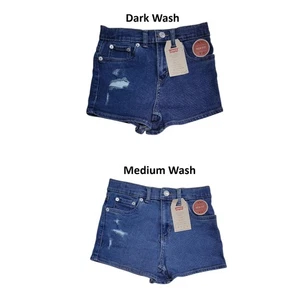 Levi's High Rise Adjustable Waistband Stretch Mini Mom Shorts - Picture 1 of 4