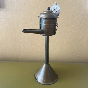 Antique Copper & Brass Whale Oil Lamp Hanging Betty primitive Dutch? - Picture 1 of 16