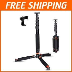 Dual Function Monopod with 360° Tripod Base - Max Load 13lbs, Adjustable Height - Picture 1 of 9