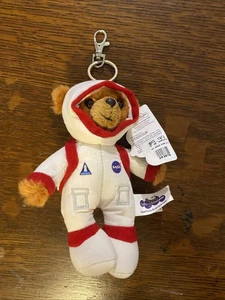 7 Zoll NASA Astronaut Teddybär Plüsch - weißer Raumanzug Clip Rucksack Aufhänger - Bild 1 von 8