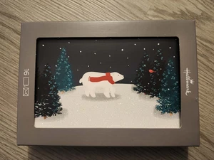 Pack de 16 tarjetas de Navidad Hallmark oso polar/brillos *NUEVO* - Imagen 1 de 2