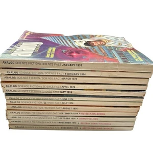 Vintage 1974 Analog Magazine Lot, Complete in 12 Issues, Science Fiction - Picture 1 of 18