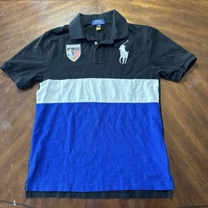 Ralph Lauren Polo Alpine Kragenhemd blau/weiß/schwarz Gr. Youth L - Bild 1 von 6