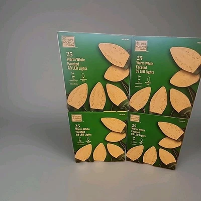 ¡NUEVO! Acentos para el hogar vacaciones 4 juegos 25 luces LED facetadas blancas cálidas C9 - ENVÍO GRATUITO Foto 1 de 4
