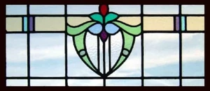 Pretty Art Deco English Stained Glass Window - Picture 1 of 1