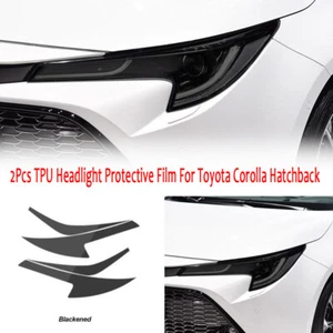 LH+RH Smoke TPU Headlight Protective Precut Sticker Cover For Toyota Corolla 19- - Picture 1 of 10