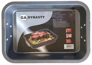 Large Deep Roasting Baking Pan Tray Non Stick 35x25x6.5cm with Folding Handles - Bild 1 von 8