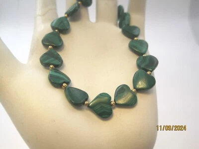 Pulsera corazón malaquita 10mm Foto 1 de 4