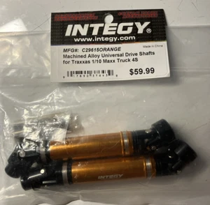 Integy C29615ORANGE Alum Universal Driveshafts for Traxxas 1/10 Maxx Truck 4S - Picture 1 of 10