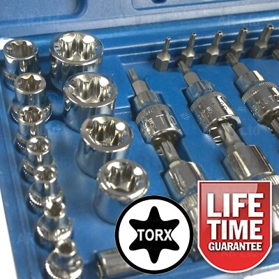 BlueSpot 29pc Torx Star Socket & Bit Set Male Female E & T Sockets & Torx Bits - Image 1 of 4