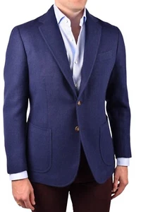 Blazer hecho a mano STYLE LATINO US 44 EU 54 lana azul delgado $3000 - Imagen 1 de 4
